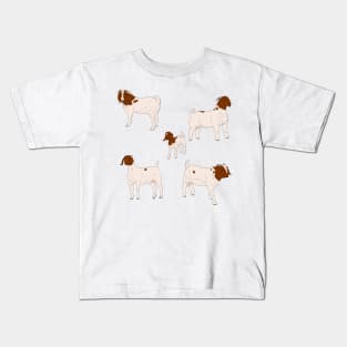 Boer Goats Pattern Transparent Kids T-Shirt